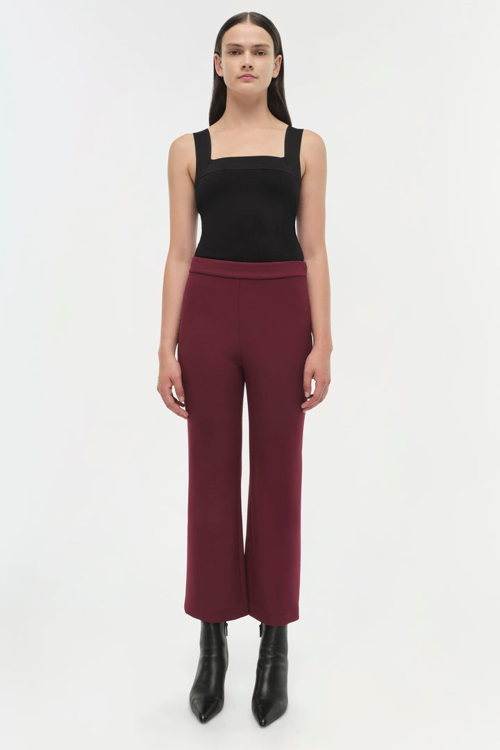 SIMKHAI - Mackenzie Straight Leg Pant in Oxblood