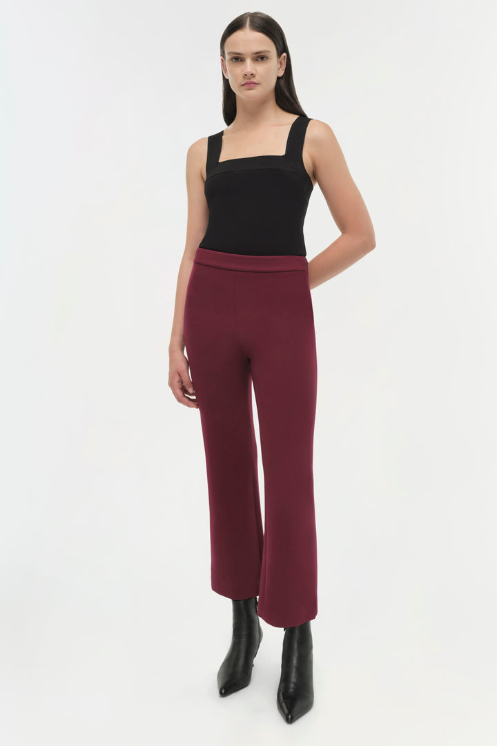 SIMKHAI - Mackenzie Straight Leg Pant in Oxblood