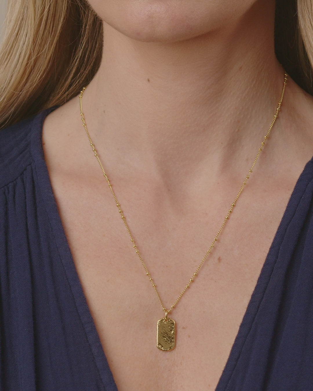 Gorjana - Griffin Dog Tag Necklace in Gold