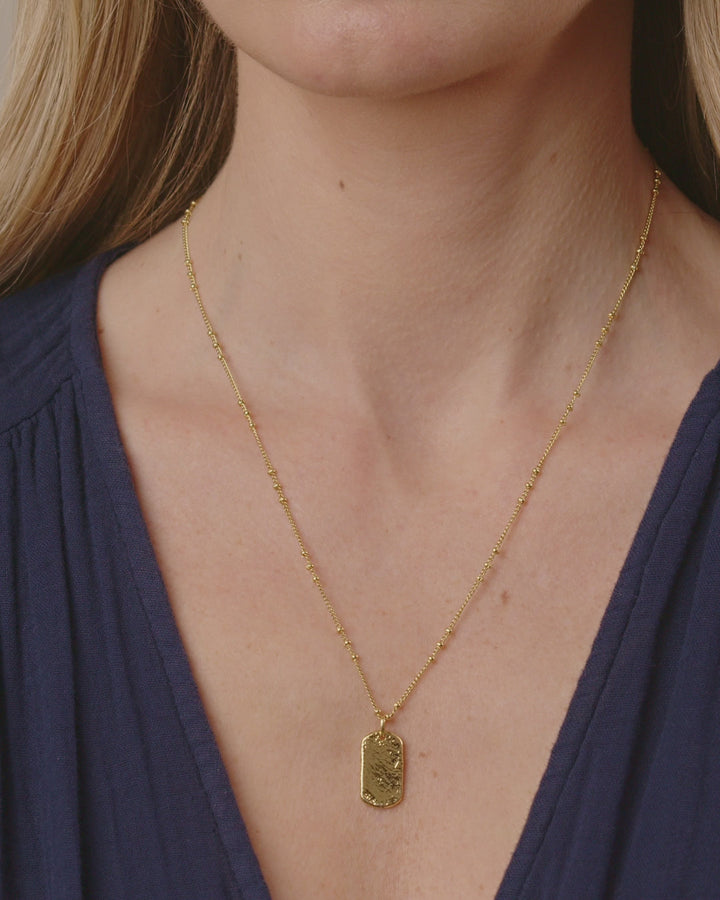 Gorjana - Griffin Dog Tag Necklace in Gold