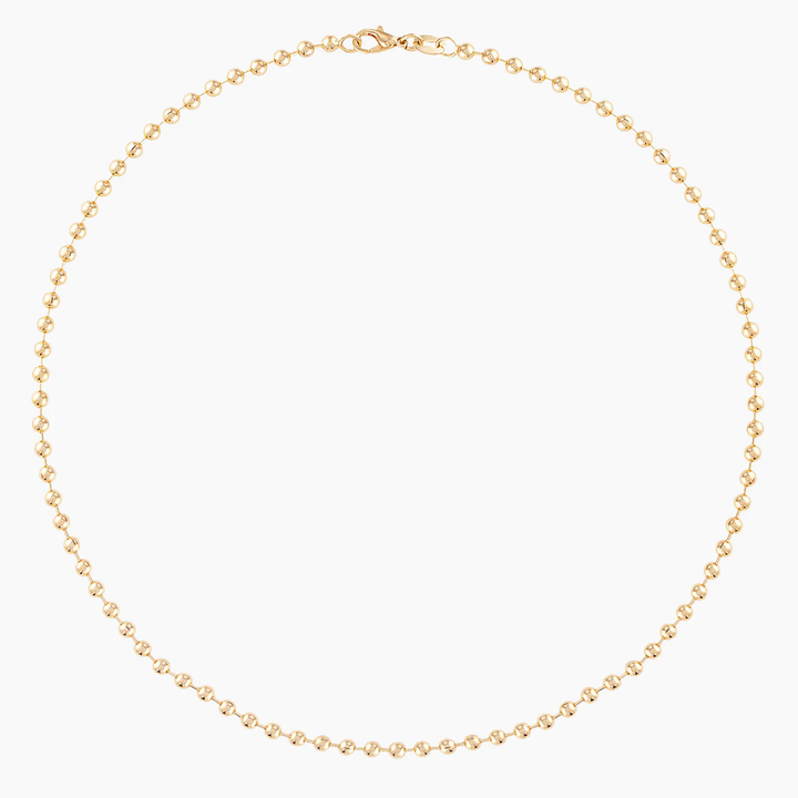 Alexa Leigh - 3mm Gold Ball Chain Necklace in Yellow Gold 14"