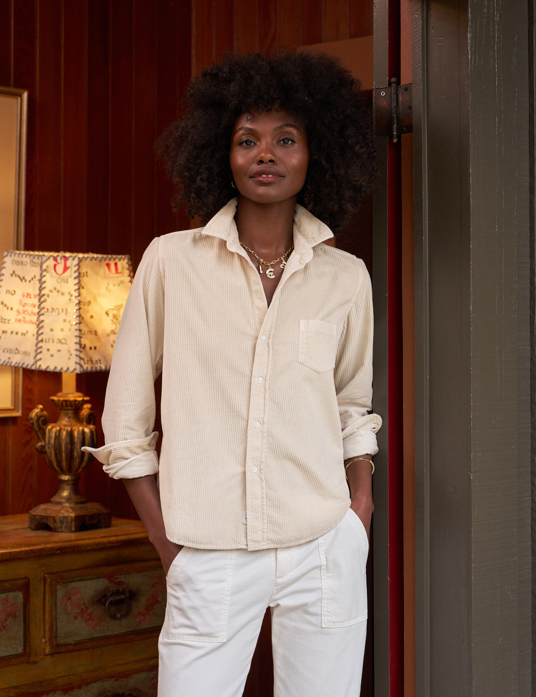 Frank & Eileen - Eileen Relaxed Button-Up Corduroy Shirt in  