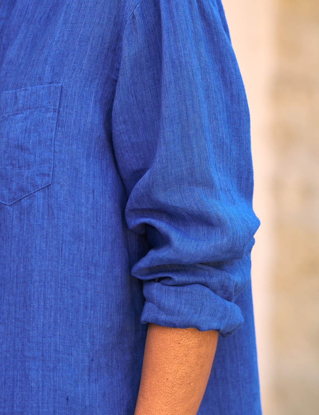 Frank & Eileen - Mary Classic Shirtdress in Bright Blue Linen