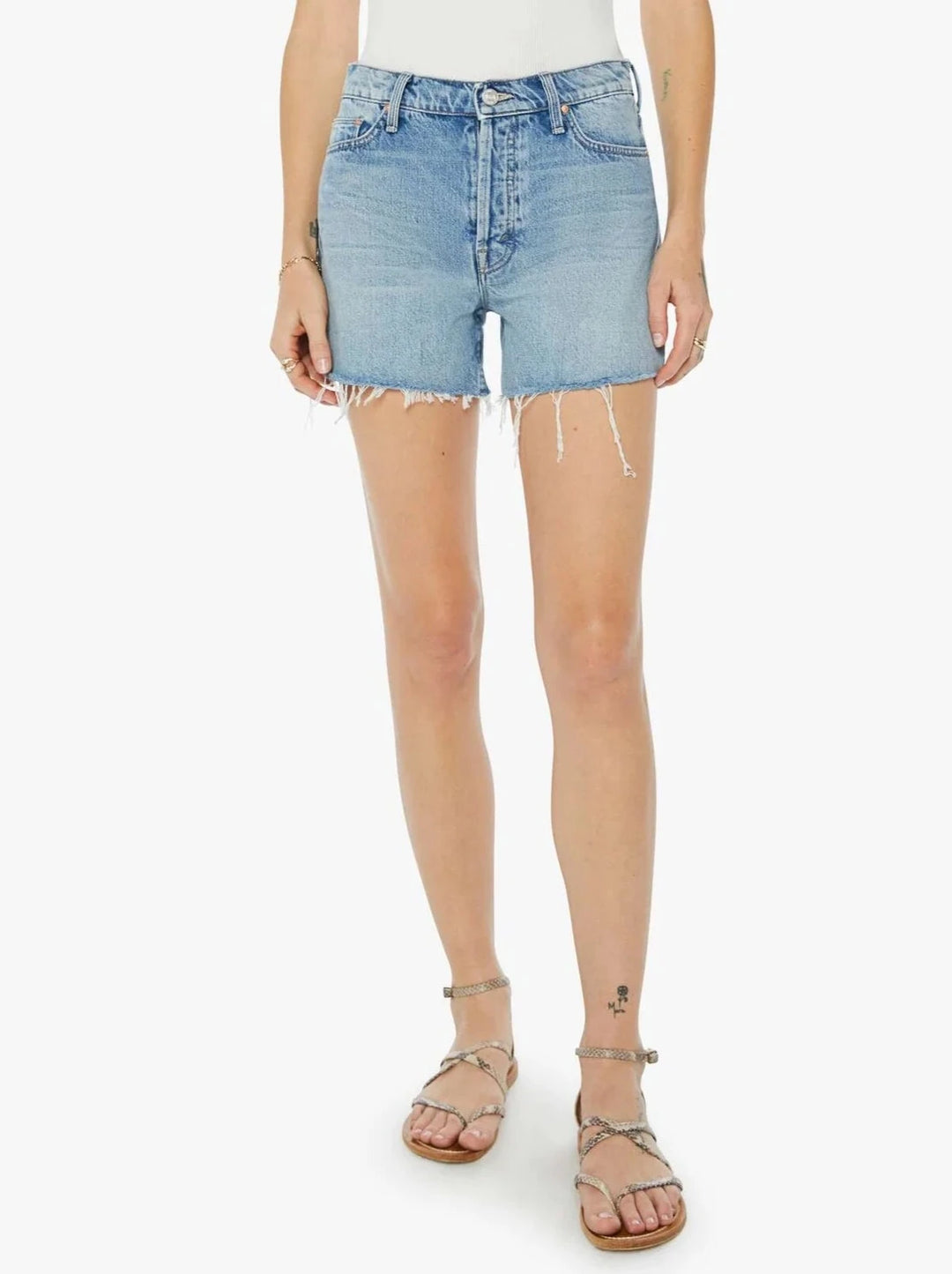 Mother Denim - Skipper Short Long Fray in Leap at the Chance