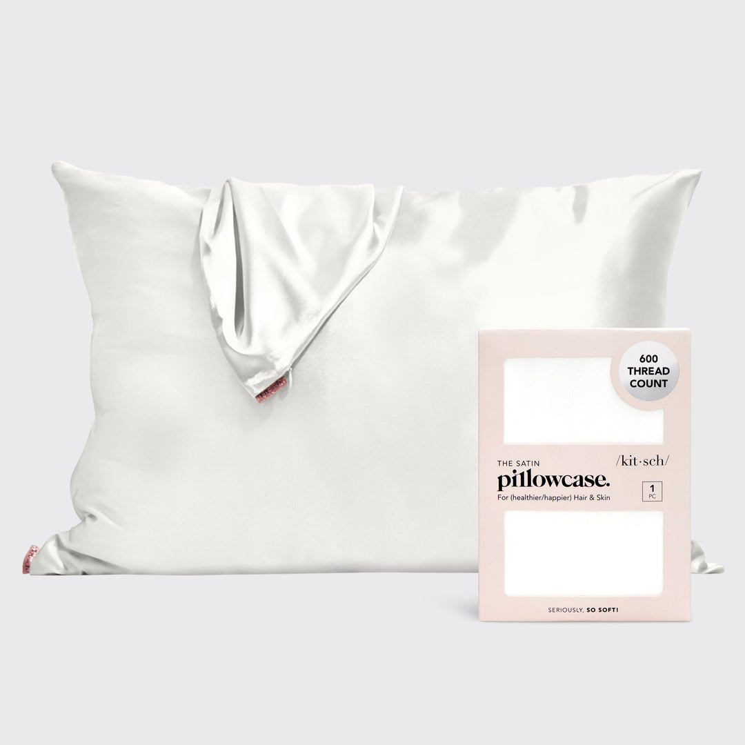 Kitsch - Standard Satin Pillowcases in White (2pc)
