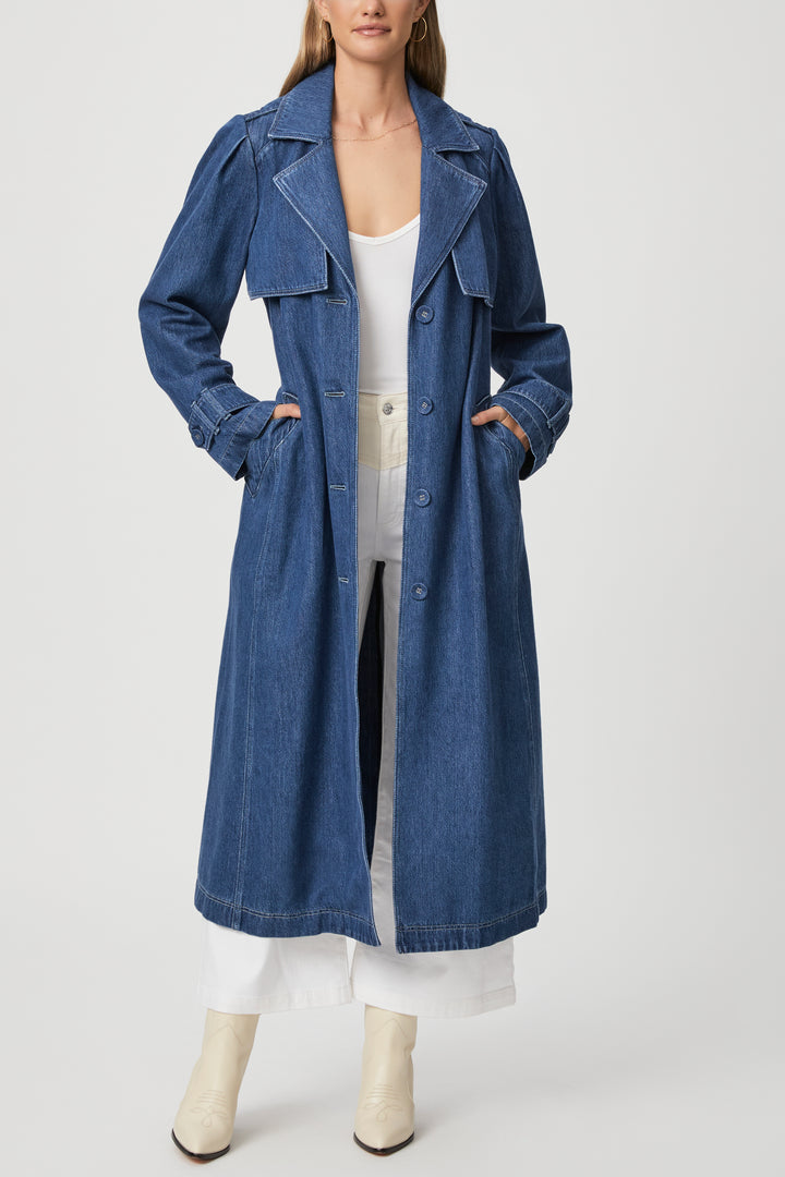 Paige - Raina Denim Trench in Rylie