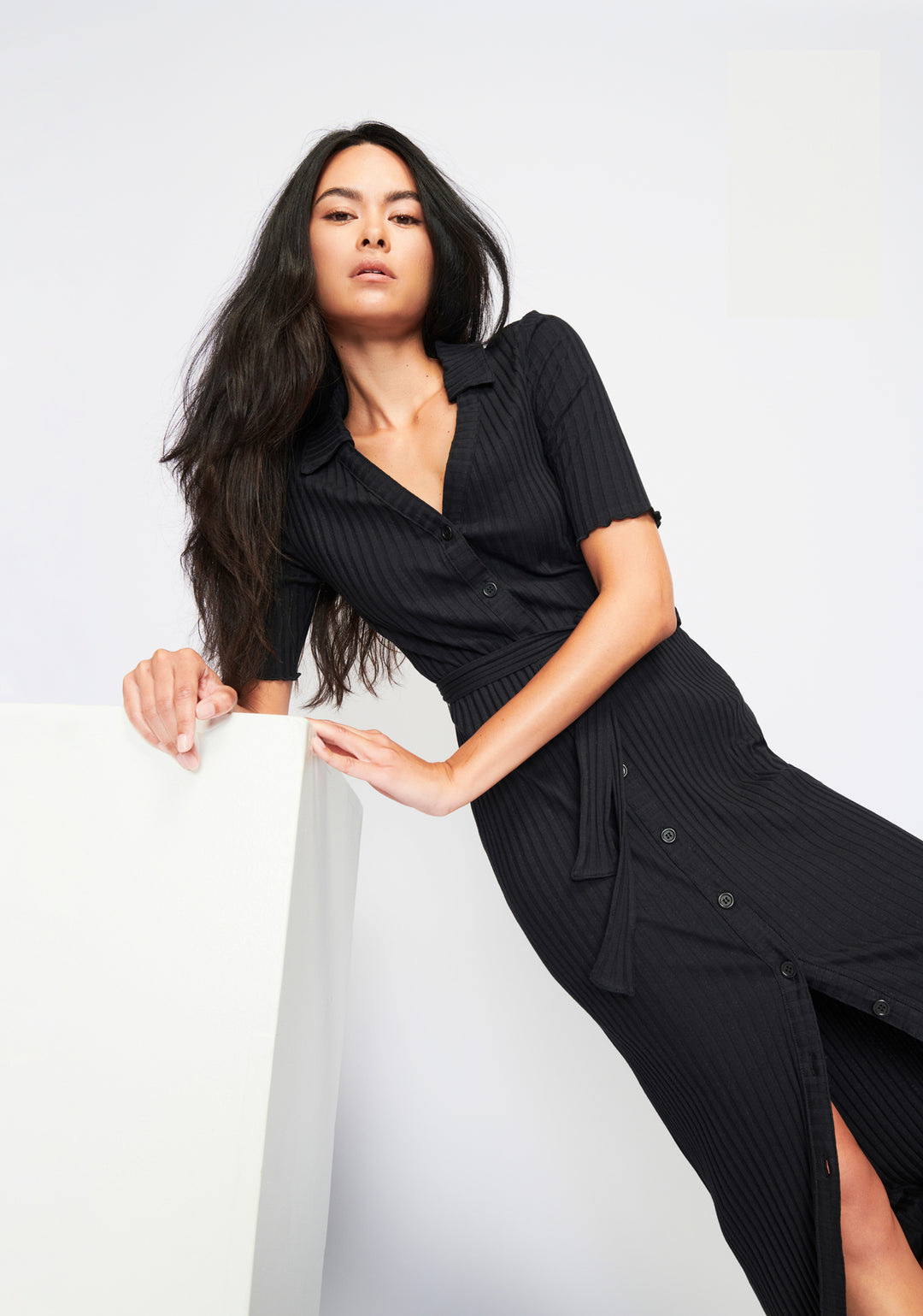 Nation LTD - Enise Button Up Maxi in Jet Black