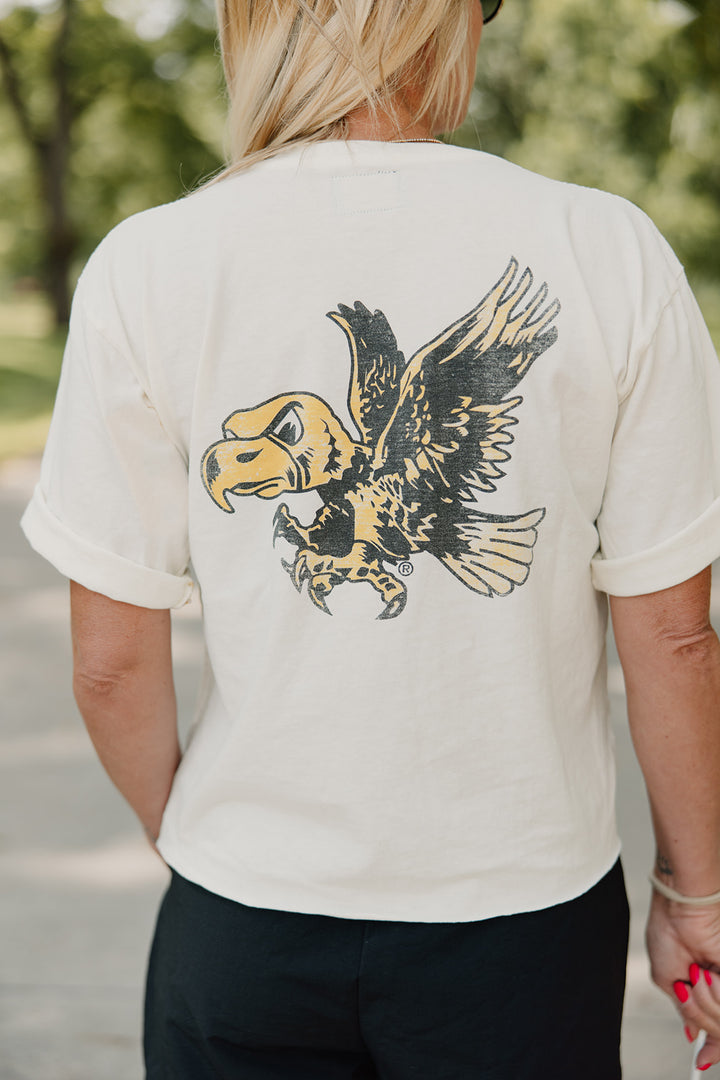 Retro Brand x Blond Genius - Iowa Hawkeyes Drop Shoulder Tee in Antique White