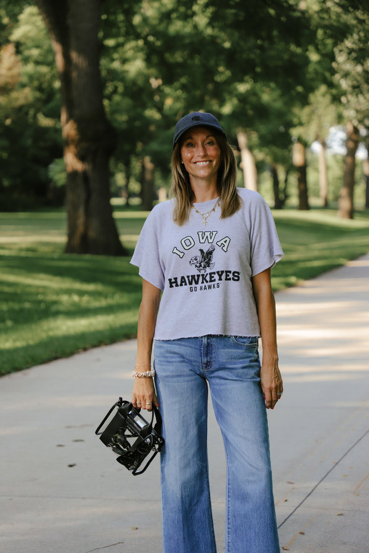 Iowa Short Sleeve Sweatshirt Heather Grey (BL938-BLIWA625C-VHG)