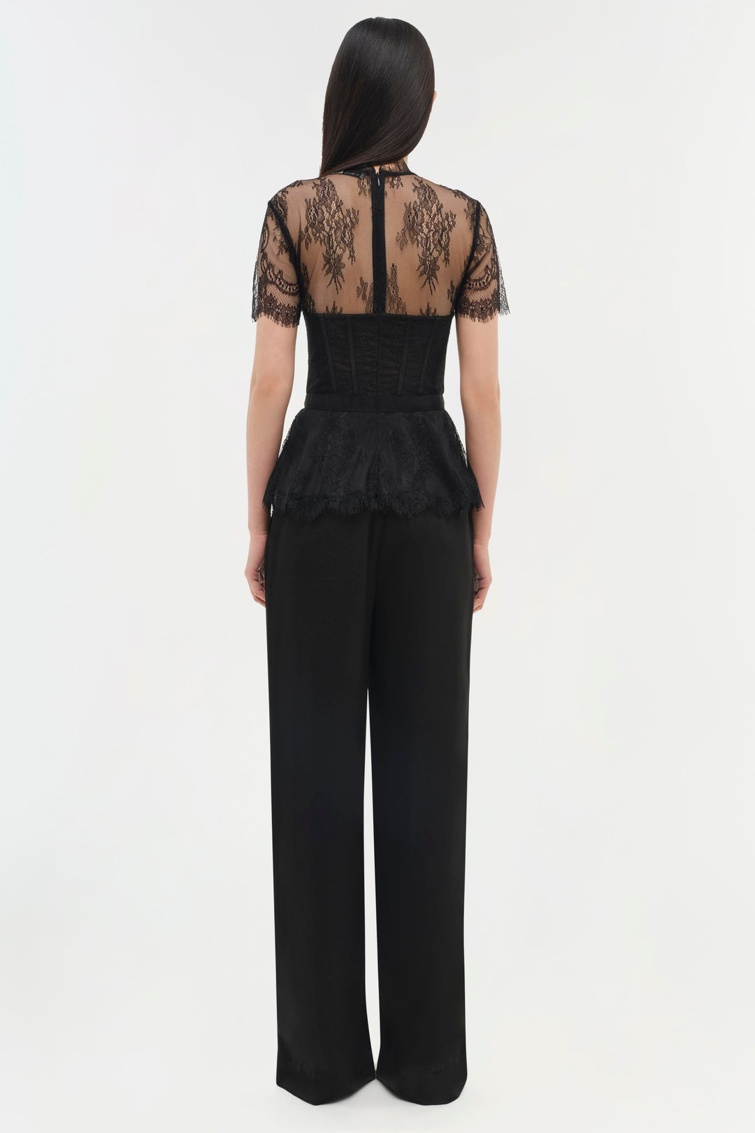 SIMKHAI - Kehlani Lace Bustier Top in Black