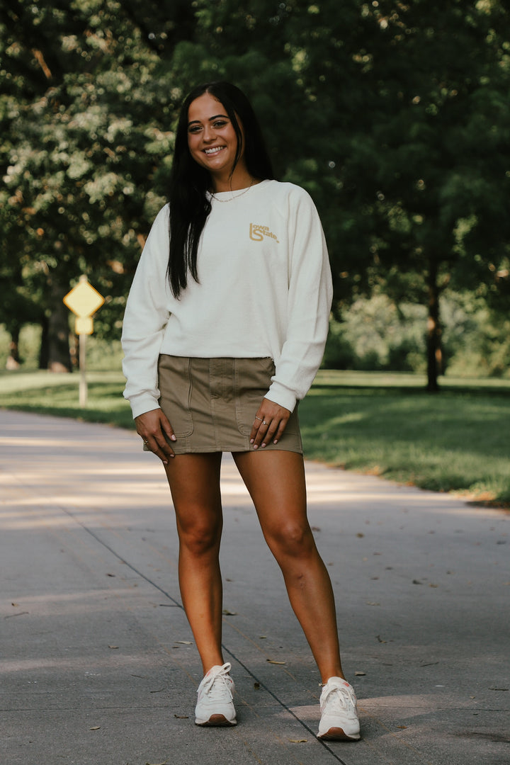 Iowa State Terry Cut-Hem Sweatshirt Antique White (BL948-BLISU1612A-AWH)