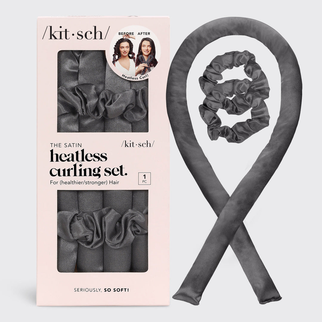 Kitsch - Satin Heatless Curling Set in Charcoal