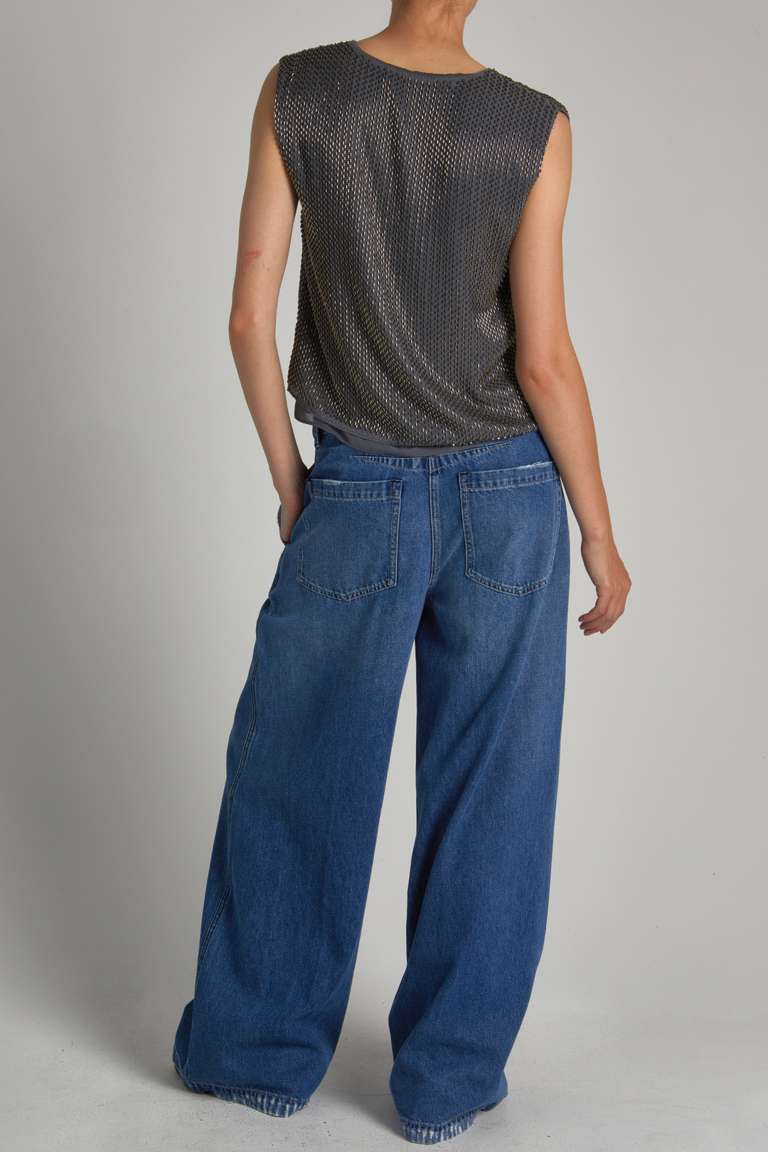 Saint Art New York - Cassidy Beaded Top in Thunder