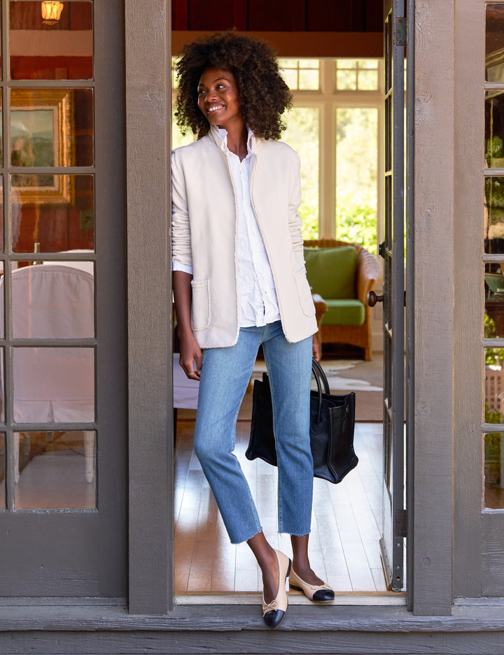 Frank & Eileen - Dublin Triple Fleece Blazer in Vintage White