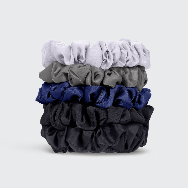 Kitsch - Satin Petite Scrunchies in Midnight (5pc)