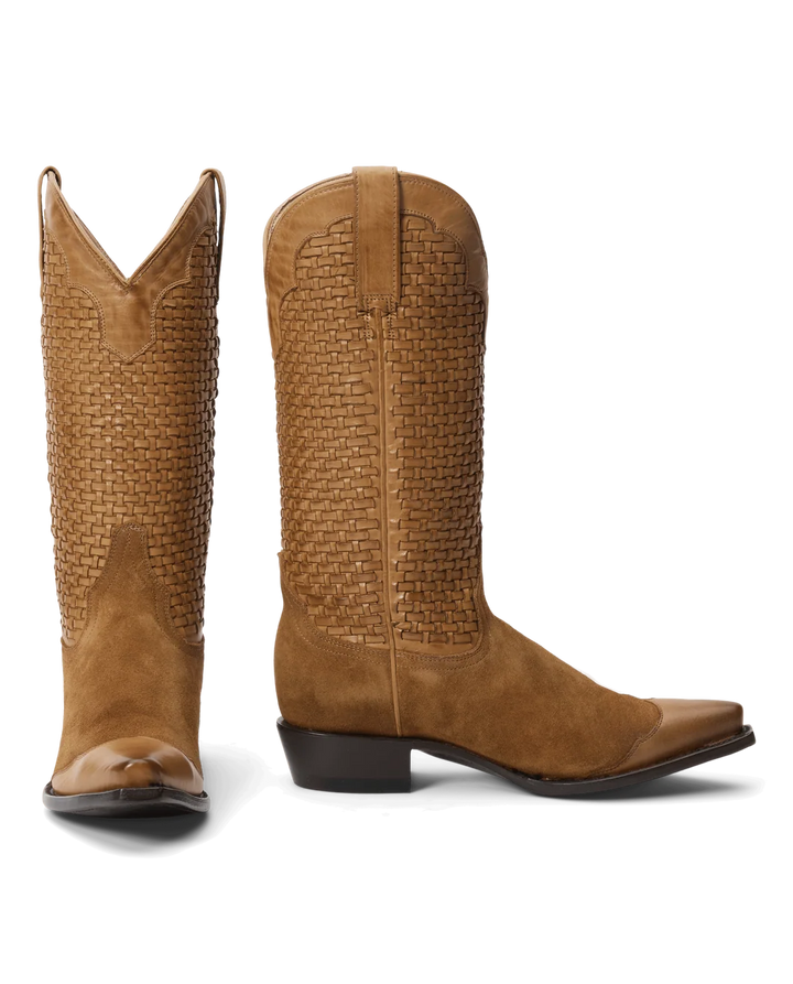 THE GREAT X STETSON - The Basket Weave Cowboy Boot in Rusted Tan Boots