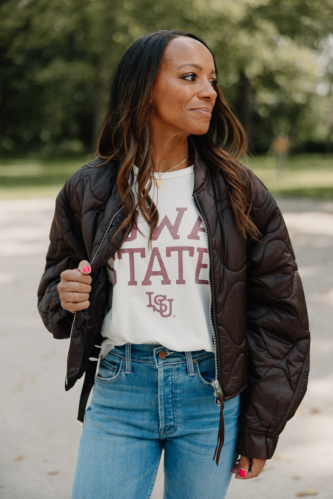 Retro x Blond Genius - ISU Iowa State Cyclones Drop Shoulder Tee in Antique White