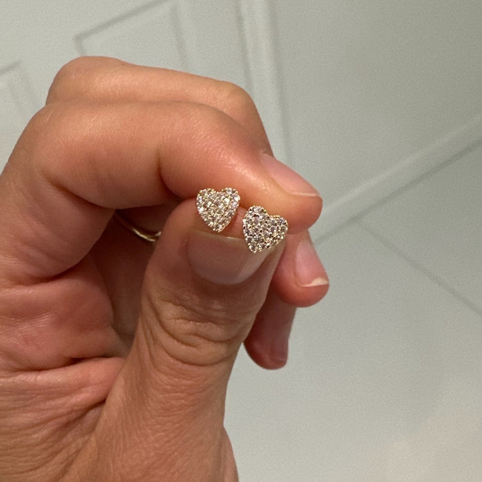 Esther Heart Studs in Yellow Gold