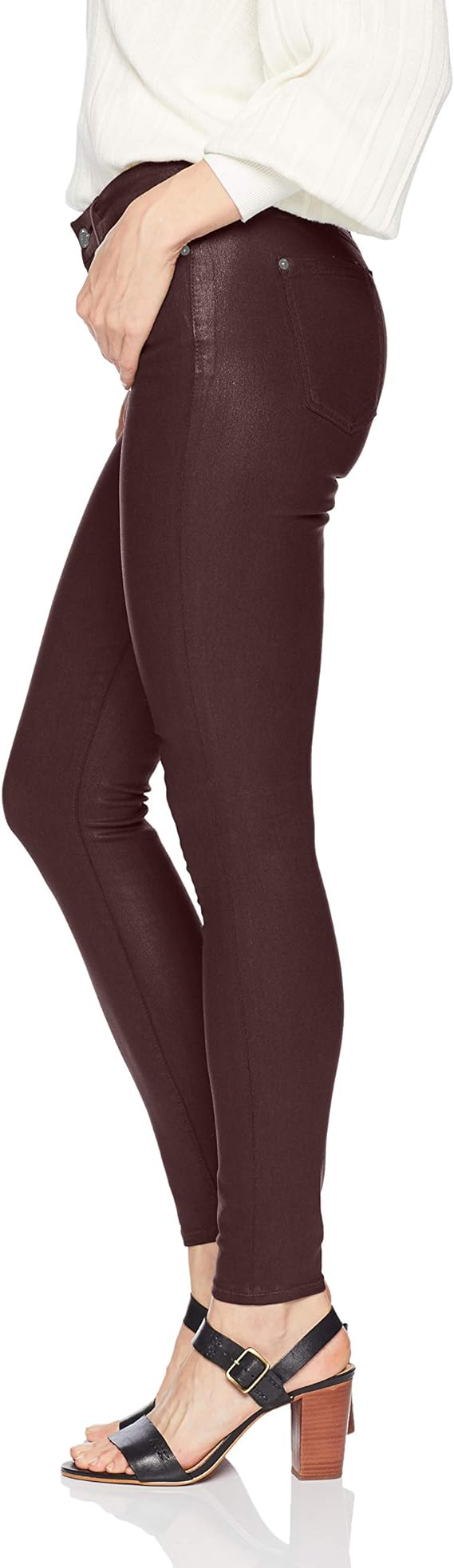 7 for all Mankind - The Ankle Skinny in Plum Coated Denim Jeans