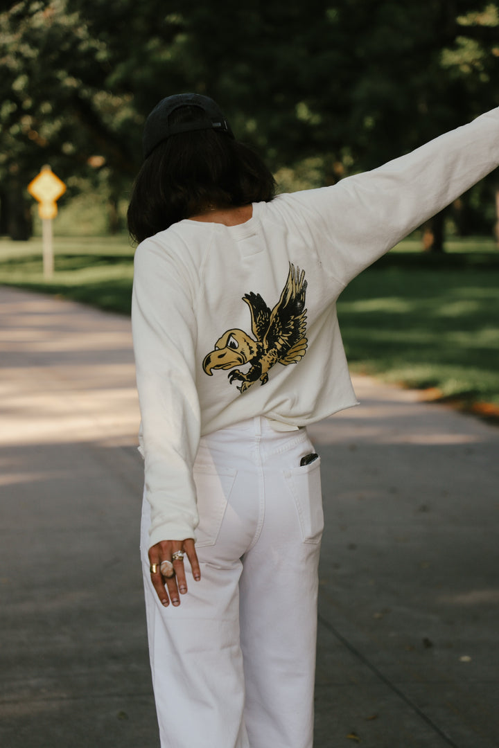 Iowa Cut-Hem Sweatshirt in Antique White (BL933-BLIWA1672A-AWH)