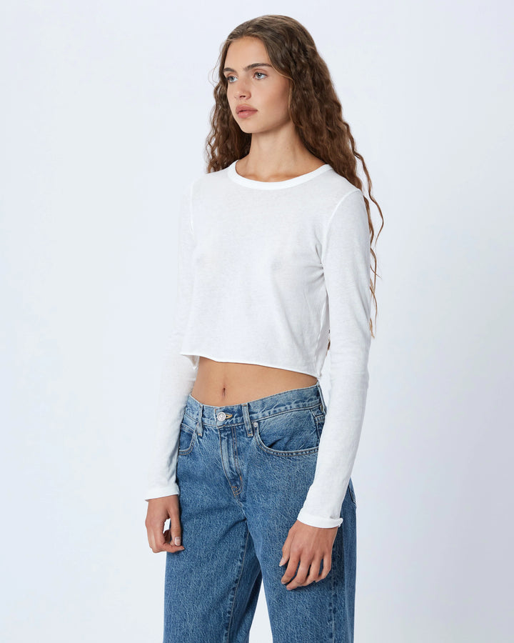 SLVRLAKE - Long Sleeve Baby Tee in Natural White