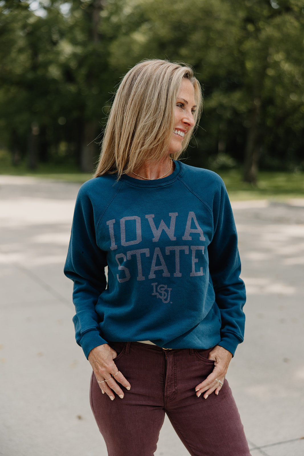 Retro x Blond Genius - ISU Iowa State Cyclones Vintage French Terry Sweatshirt in Midnight Navy