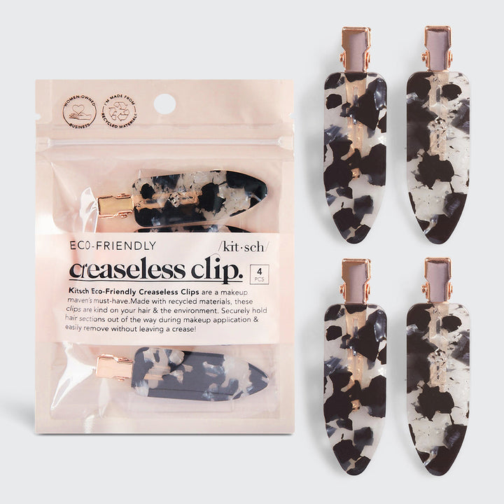 Kitsch - Eco-Friendly Creaseless Clips in Black Terrazzo (4pc)