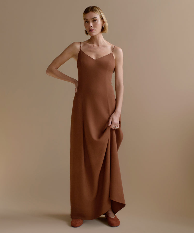 JENNI KAYNE - Florence Slip Dress in Rust