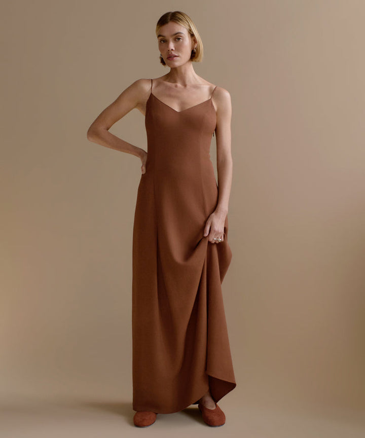 JENNI KAYNE - Florence Slip Dress in Rust