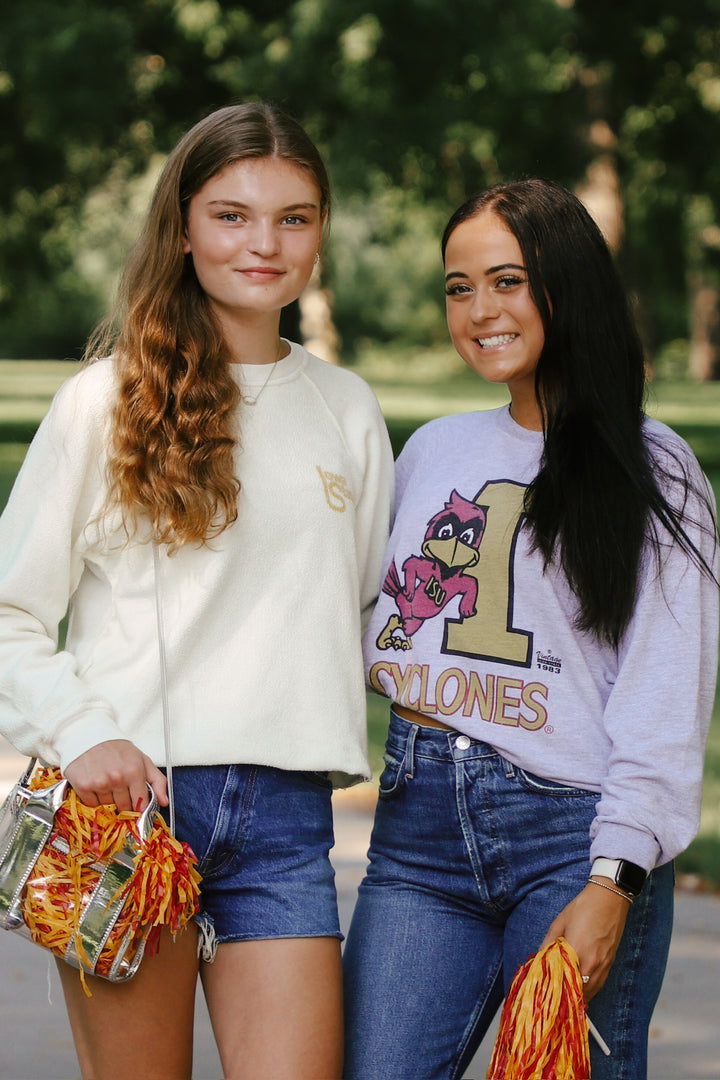 Iowa State Terry Cut-Hem Sweatshirt Antique White (BL948-BLISU1612A-AWH)