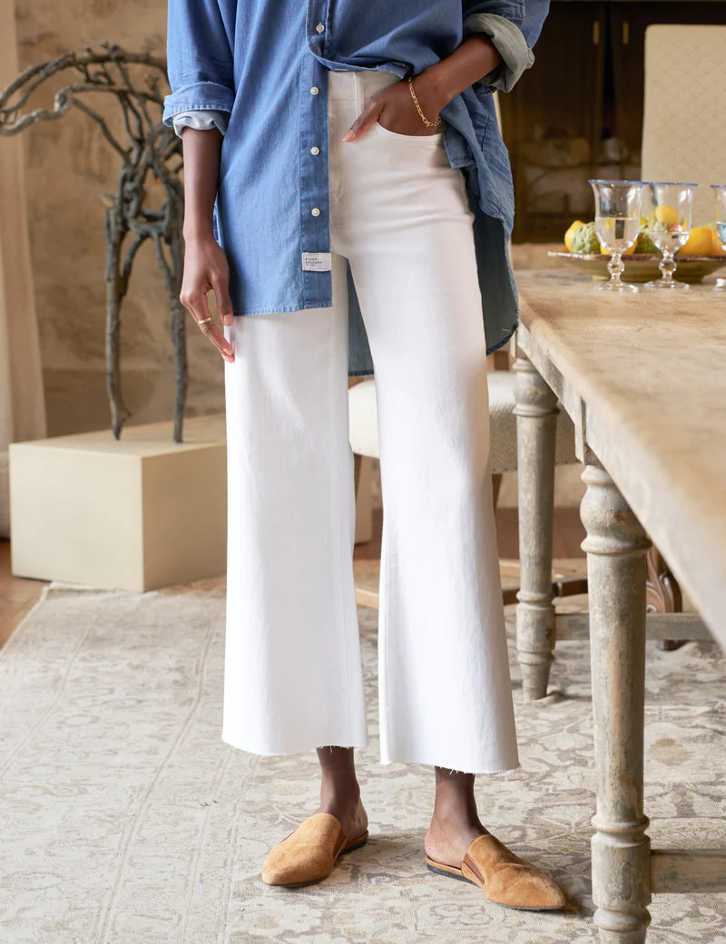 Frank & Eileen - Galway Gaucho in White Denim Denim