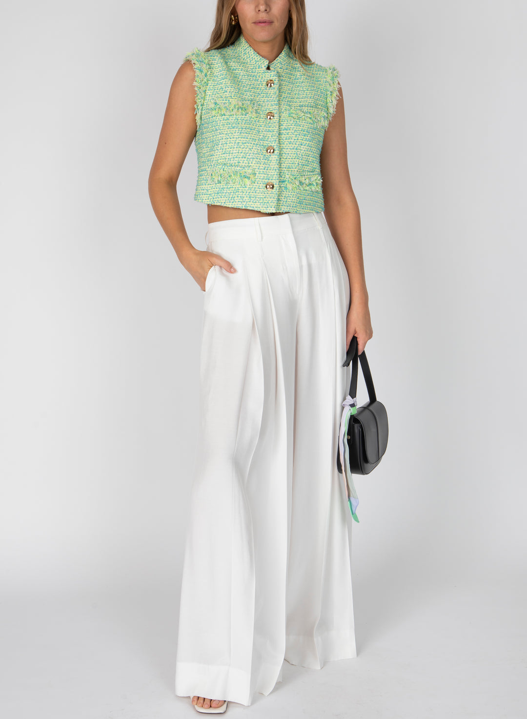 Derek Lam 10 Crosby - Loa Tweed Sleeveless Jacket in Electric Multi