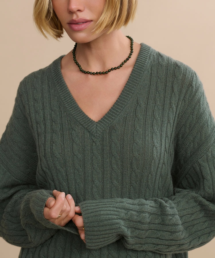 Jenni Kayne - Nell V-Neck Sweater in Pine