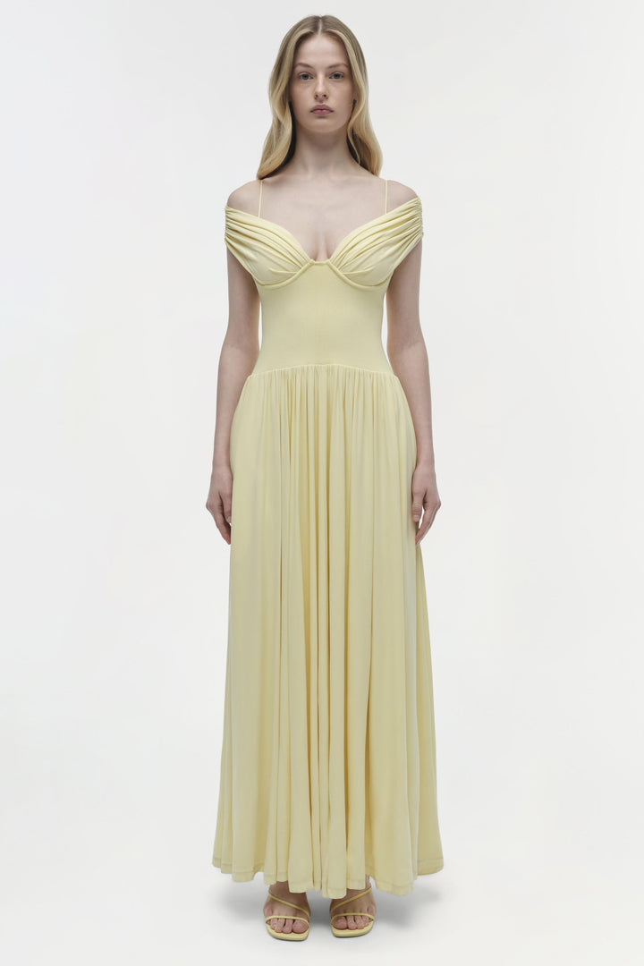 SIMKHAI - Amarantha Off the Shoulder Dress in Buttercream