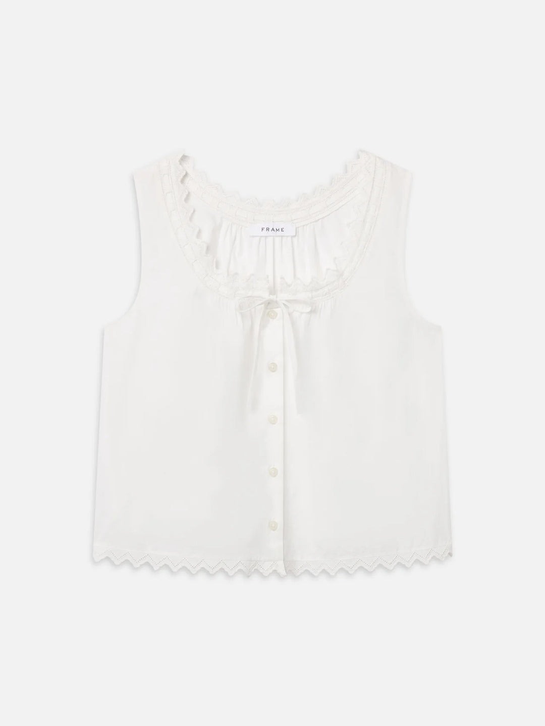 FRAME - The Serene Tank in White Tank Top