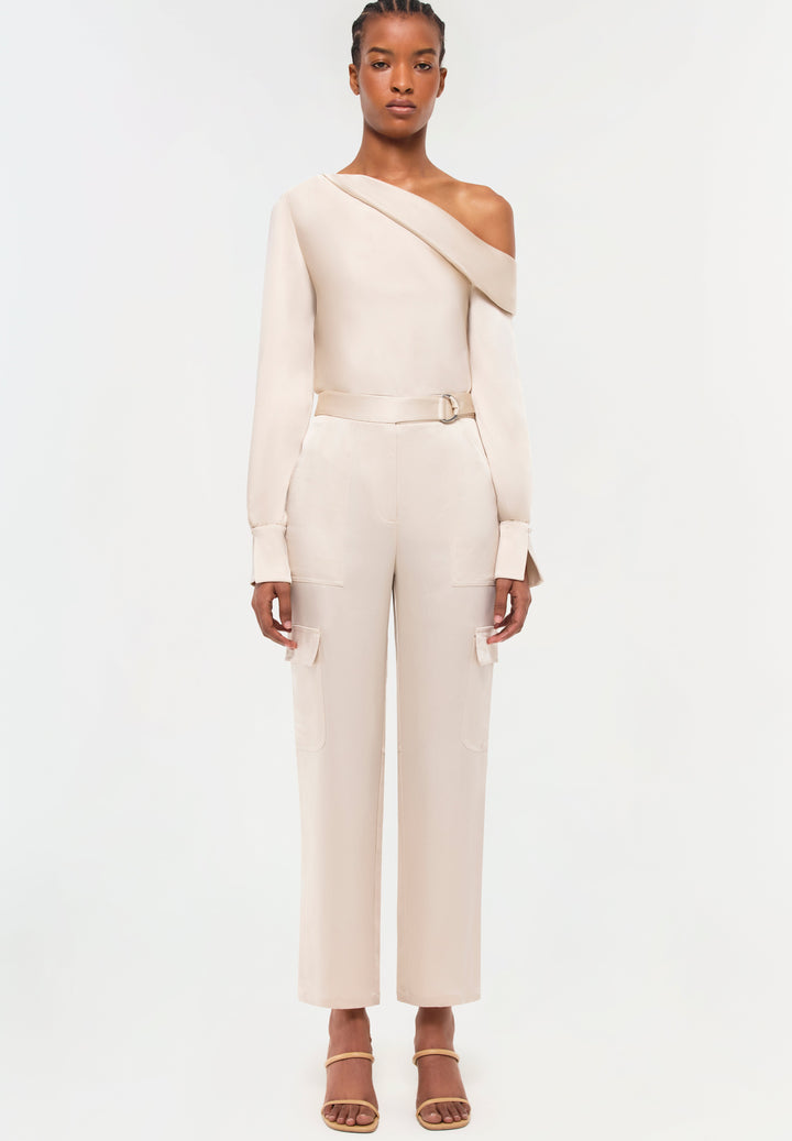 SIMKHAI - Alice One Shoulder Top in Champagne