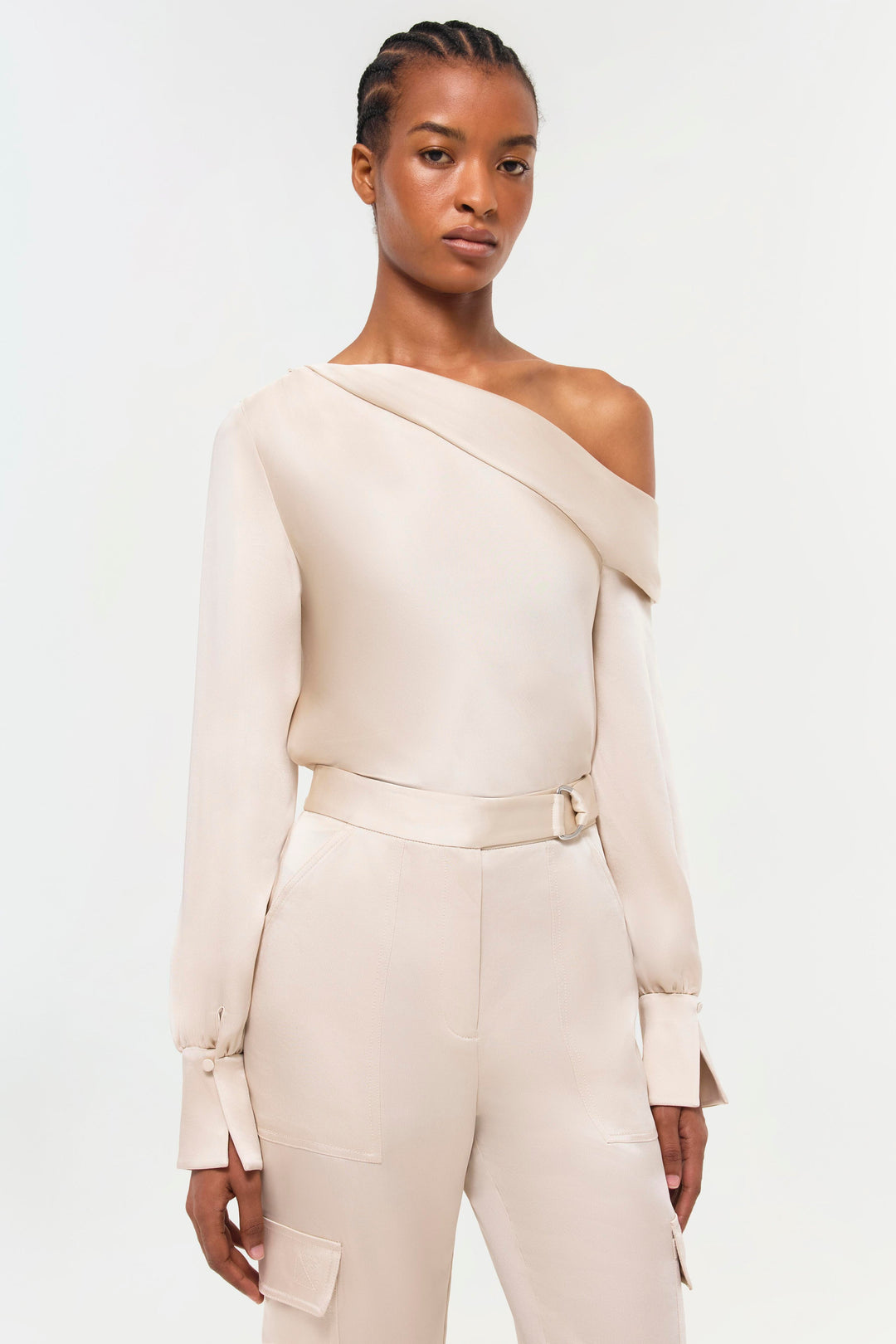 SIMKHAI - Alice One Shoulder Top in Champagne