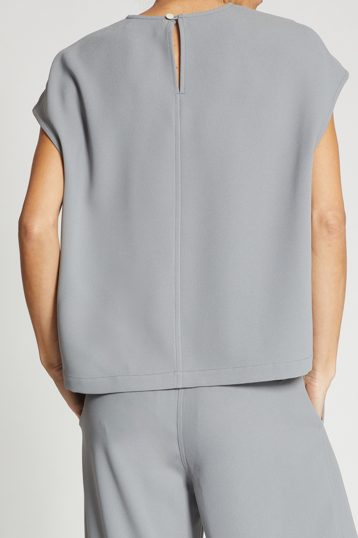 Saint Art New York - Soraya Top in Powder Grey Crepe