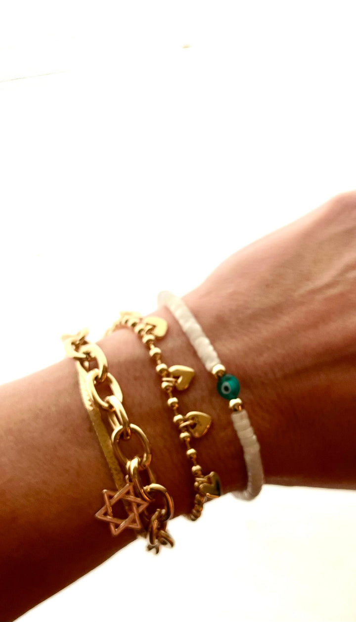Alexa Leigh - Paloma Star of David Bracelet in Gold 6.5"