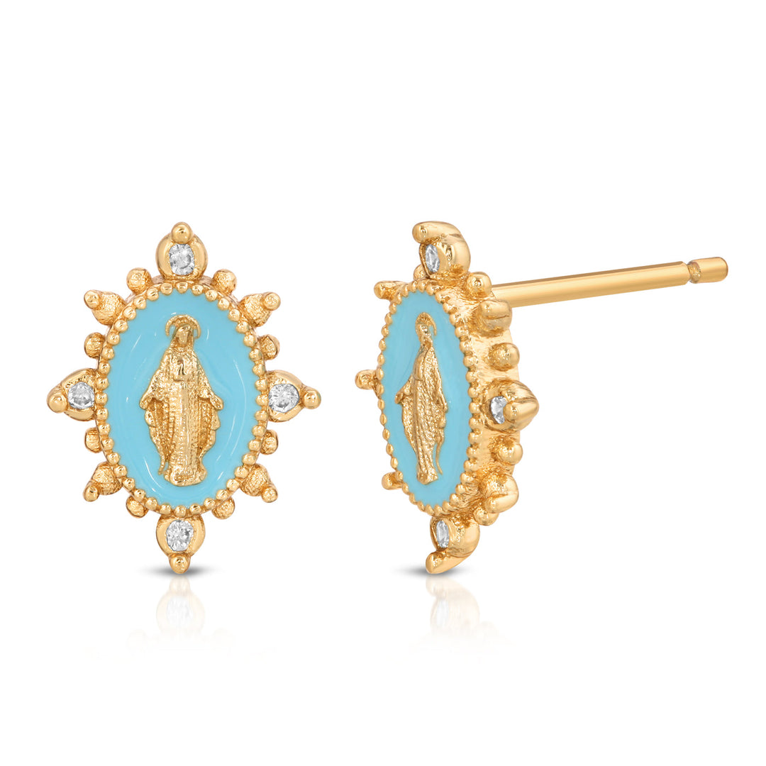 Joy Dravecky - Lady Lourdes Studs in Aqua