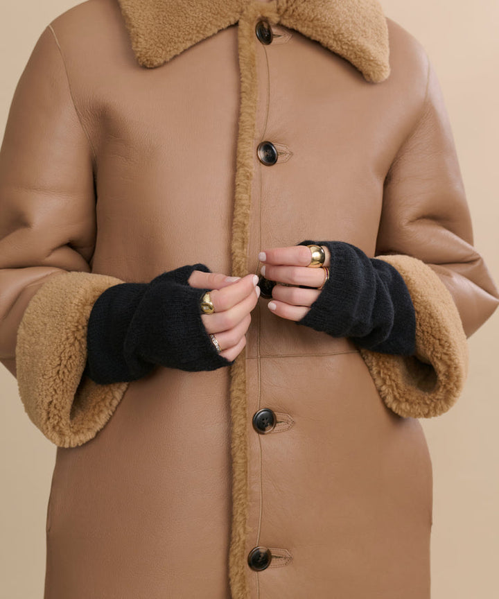 Jenni Kayne - Fingerless Cashmere Gloves in Black