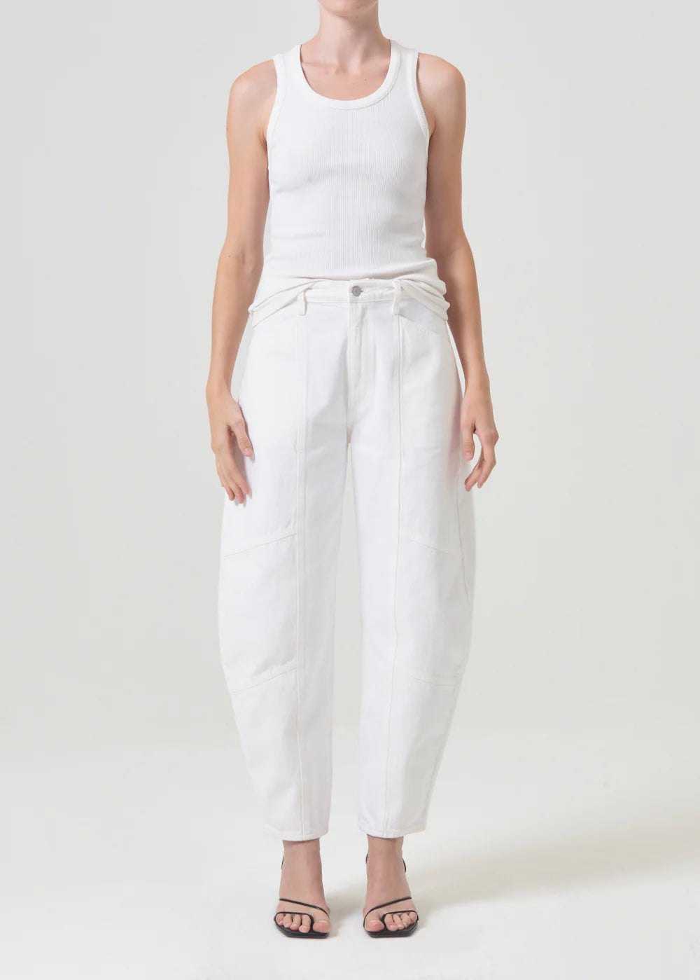 AGoldE- Organic Cotton Poppy Tank in White Tops