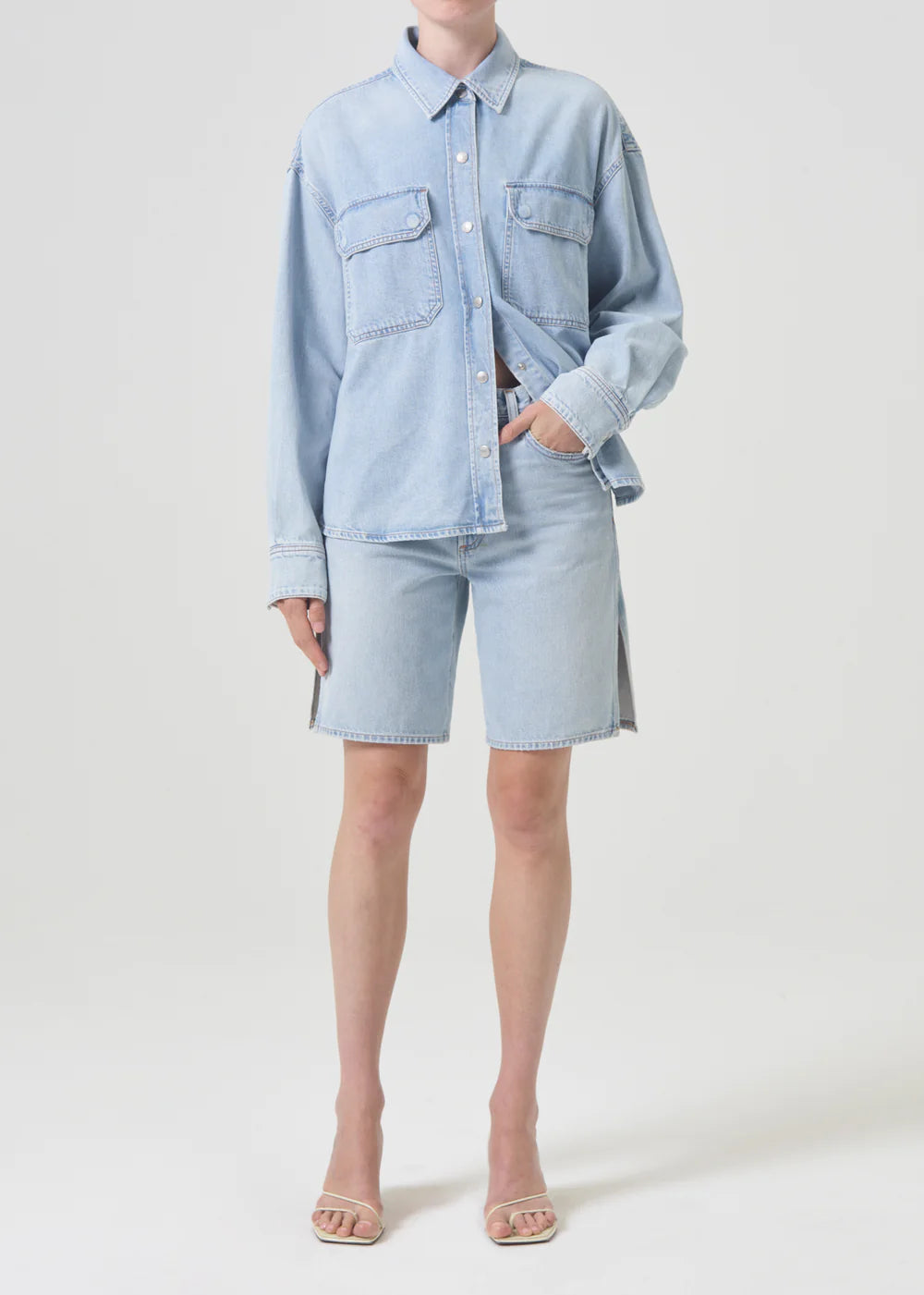 AGoldE - Gwen Slice Shirt in Tension