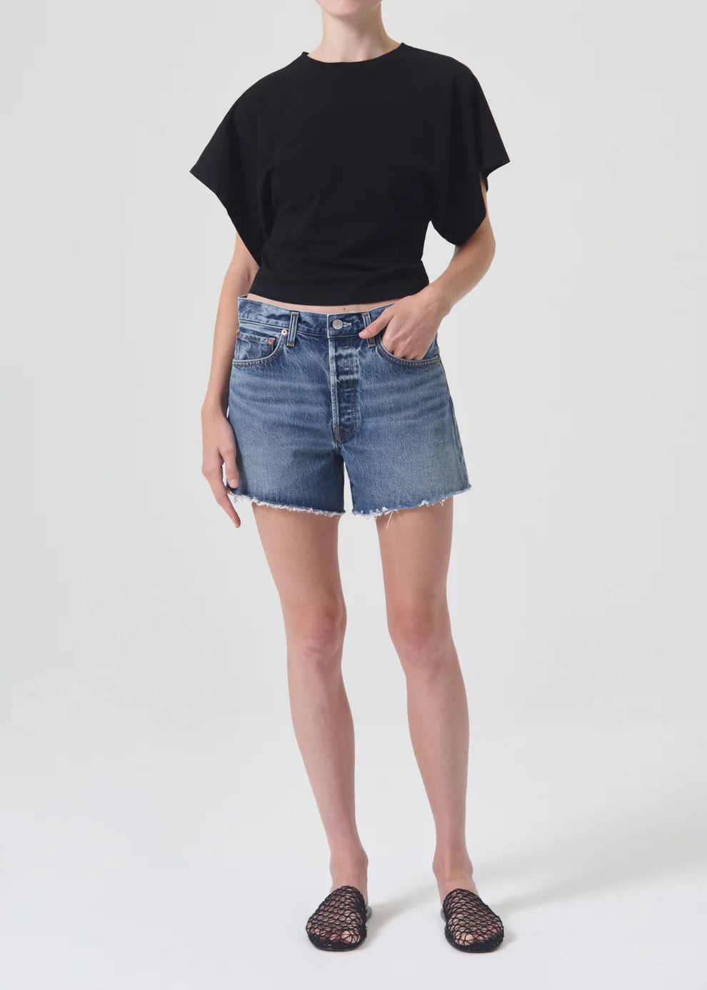 AGOLDE - Parker Long Short in Ruin (Cut Hem)