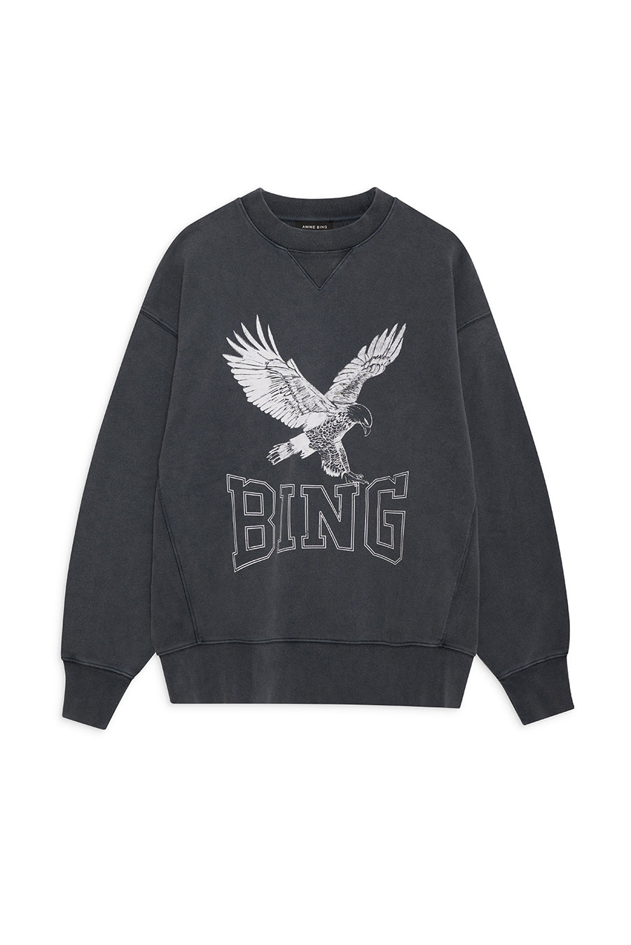 Anine Bing - Alto Sweatshirt Retro Eagle in Washed Black