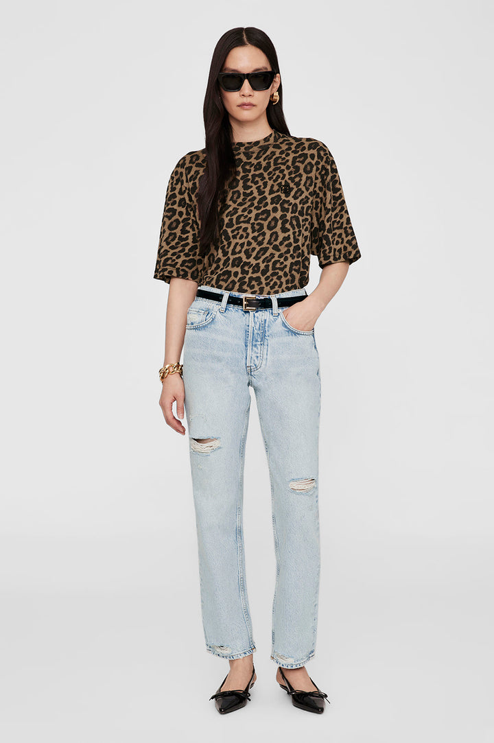 Anine Bing - AVI Black/Brown Leopard Tee