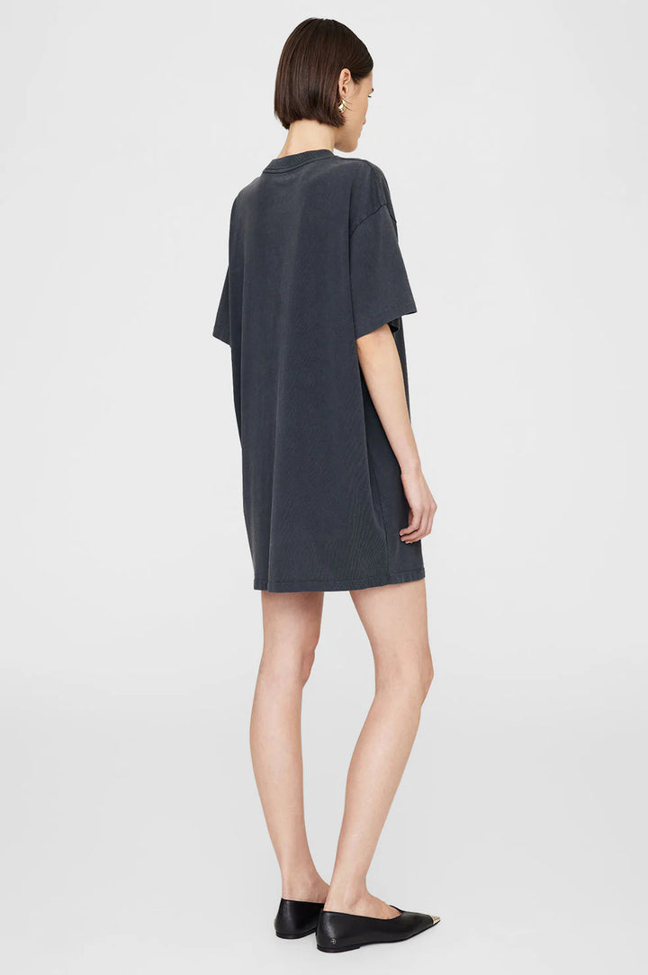 Anine Bing - Beth Mini Dress Letterman in Washed Black
