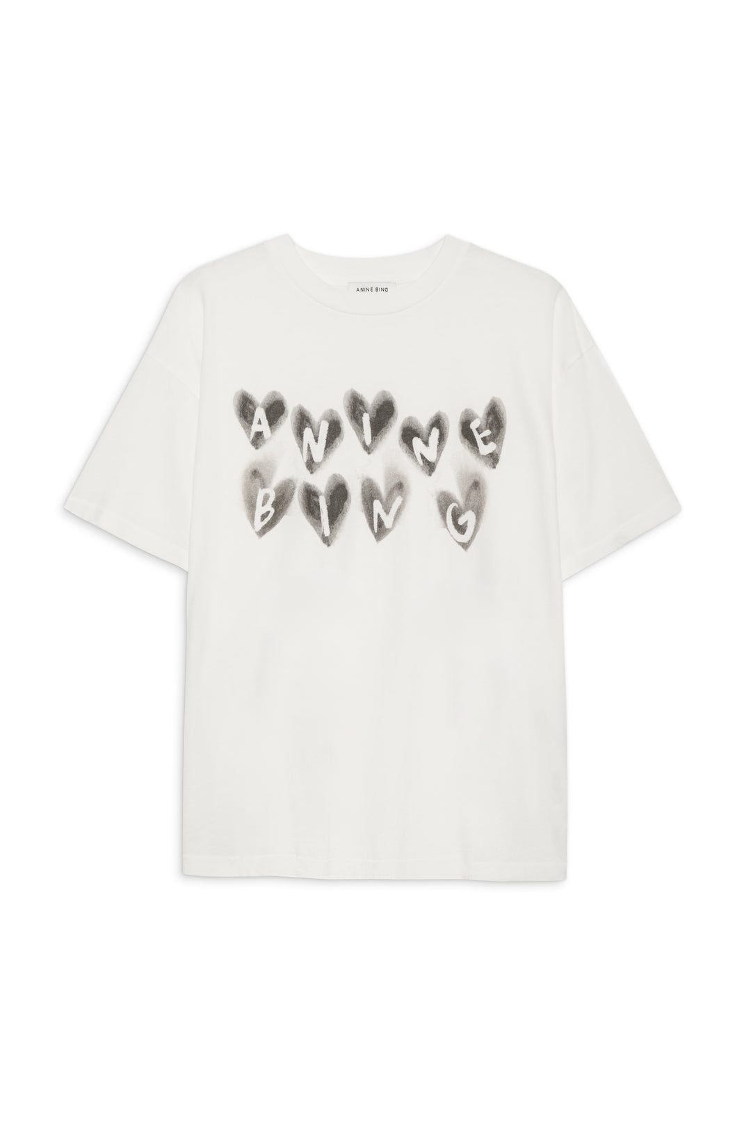 Anine Bing - Cade Tee Hearts in Ivory Tee