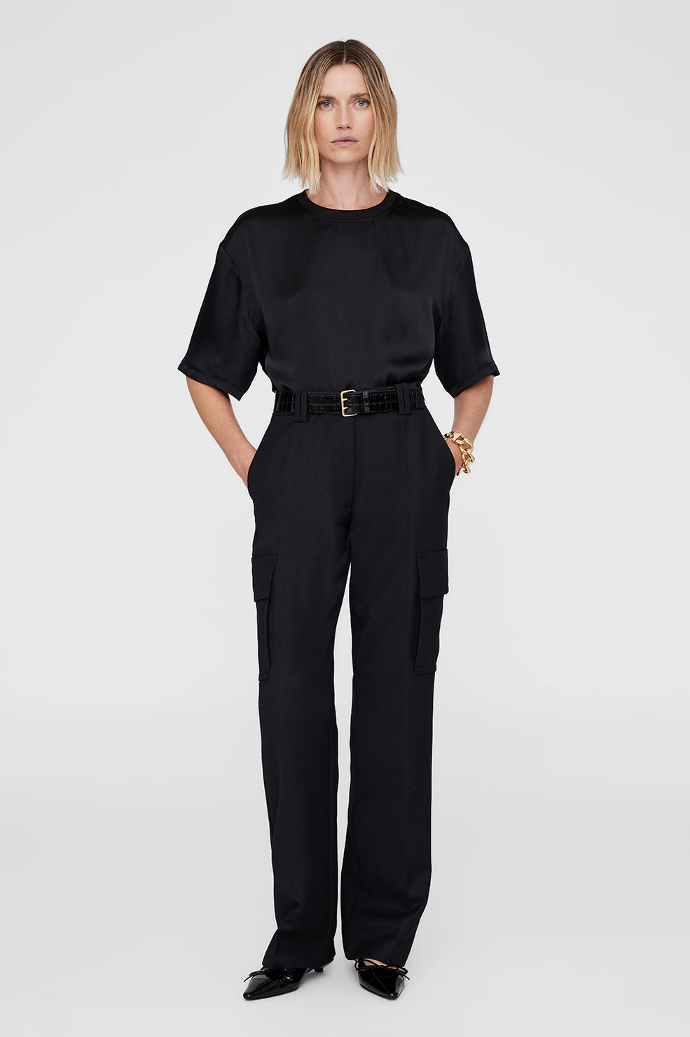 Anine Bing - Dayton Cargo Pant in Black