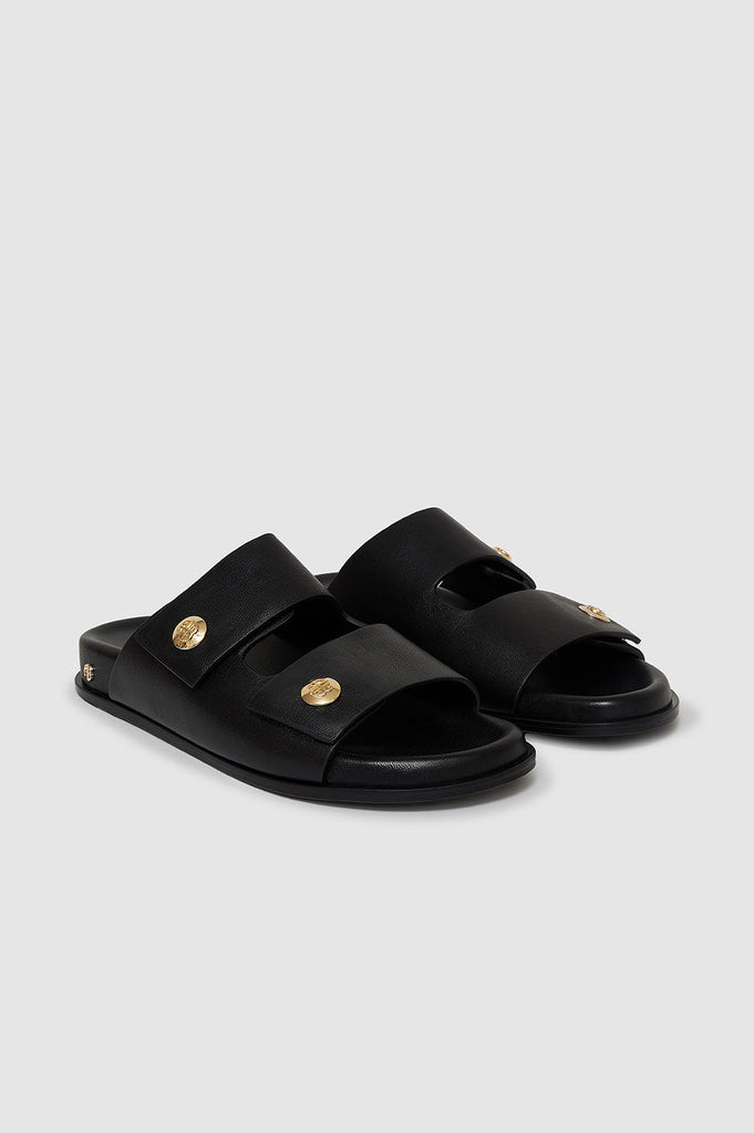 Anine Bing - Ella Slides in Black – Blond Genius